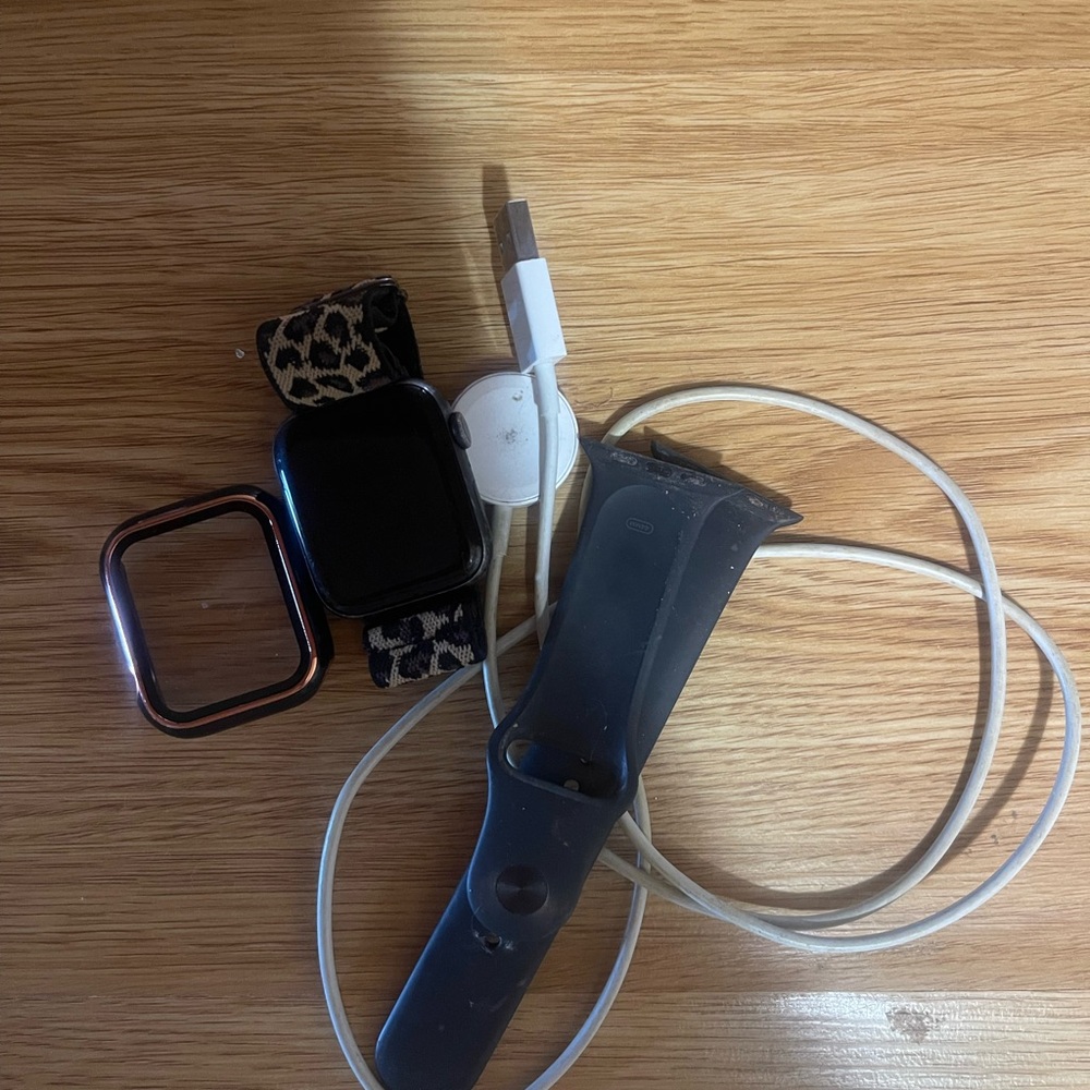 Apple Smartwatch with Black and Leopard Print Bands